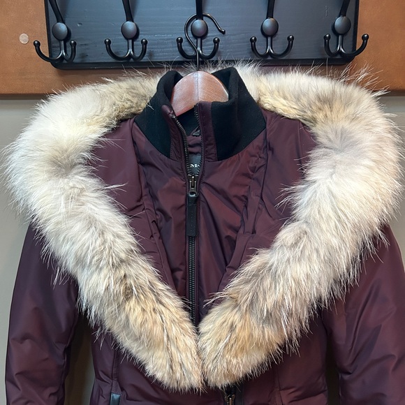Mackage Down Burgundy Coat with Coyote Fur (Size X-small) - Picture 3 of 15